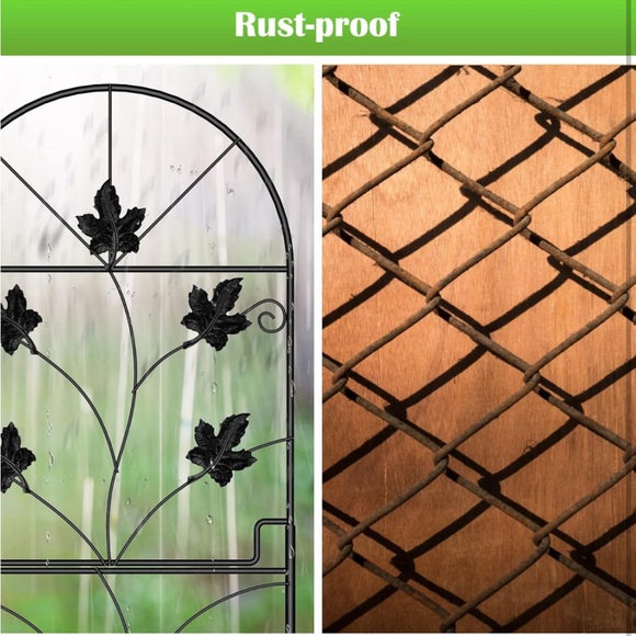 15Panels38in(H)x16ft(L)CoatedMetalRustProof LandscapeFoldingFlower🌸BedFencing - Picture 7 of 9